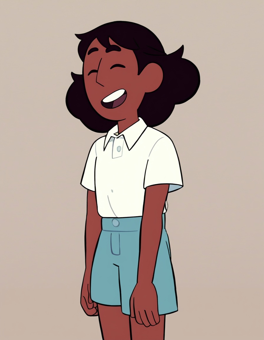 Connie,  solo,  blue shorts on Tensor.Art