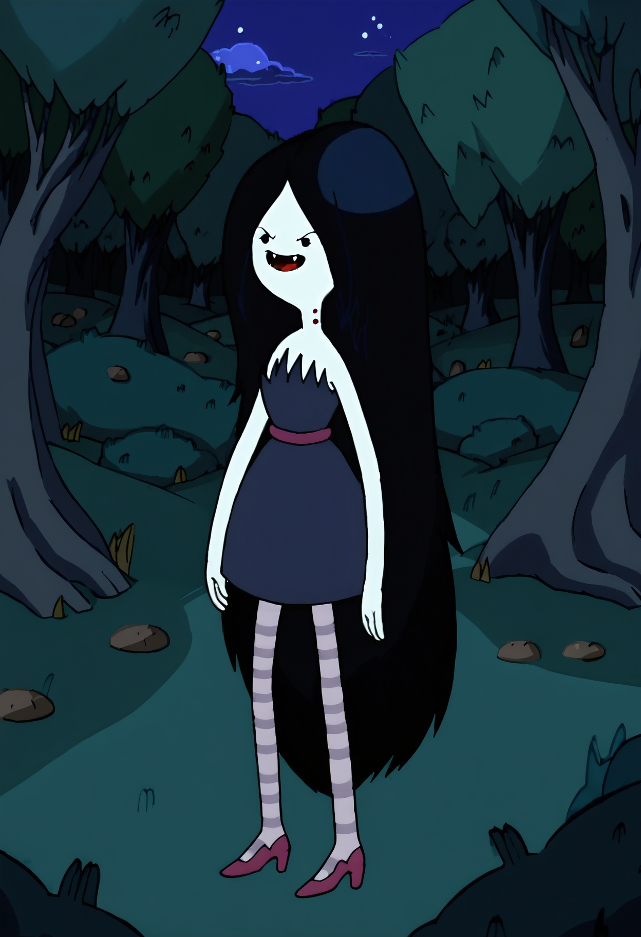 marceline,  1girl,  fangs on Tensor.Art