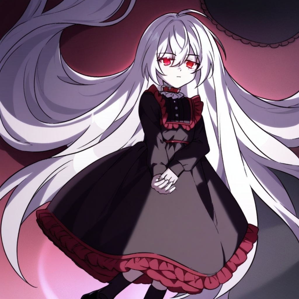 very long hair,  white hair,  ahoge on Tensor.Art