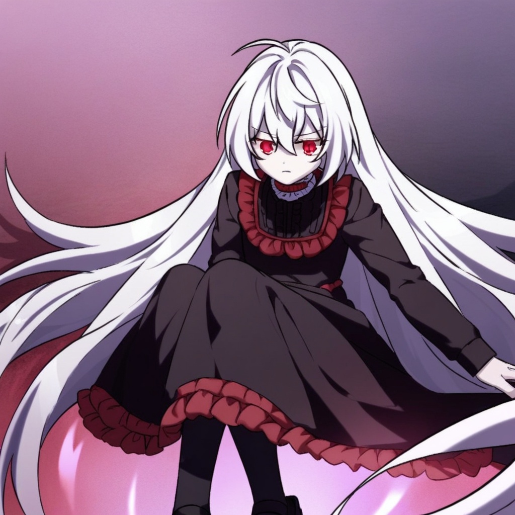 very long hair,  white hair,  ahoge on Tensor.Art
