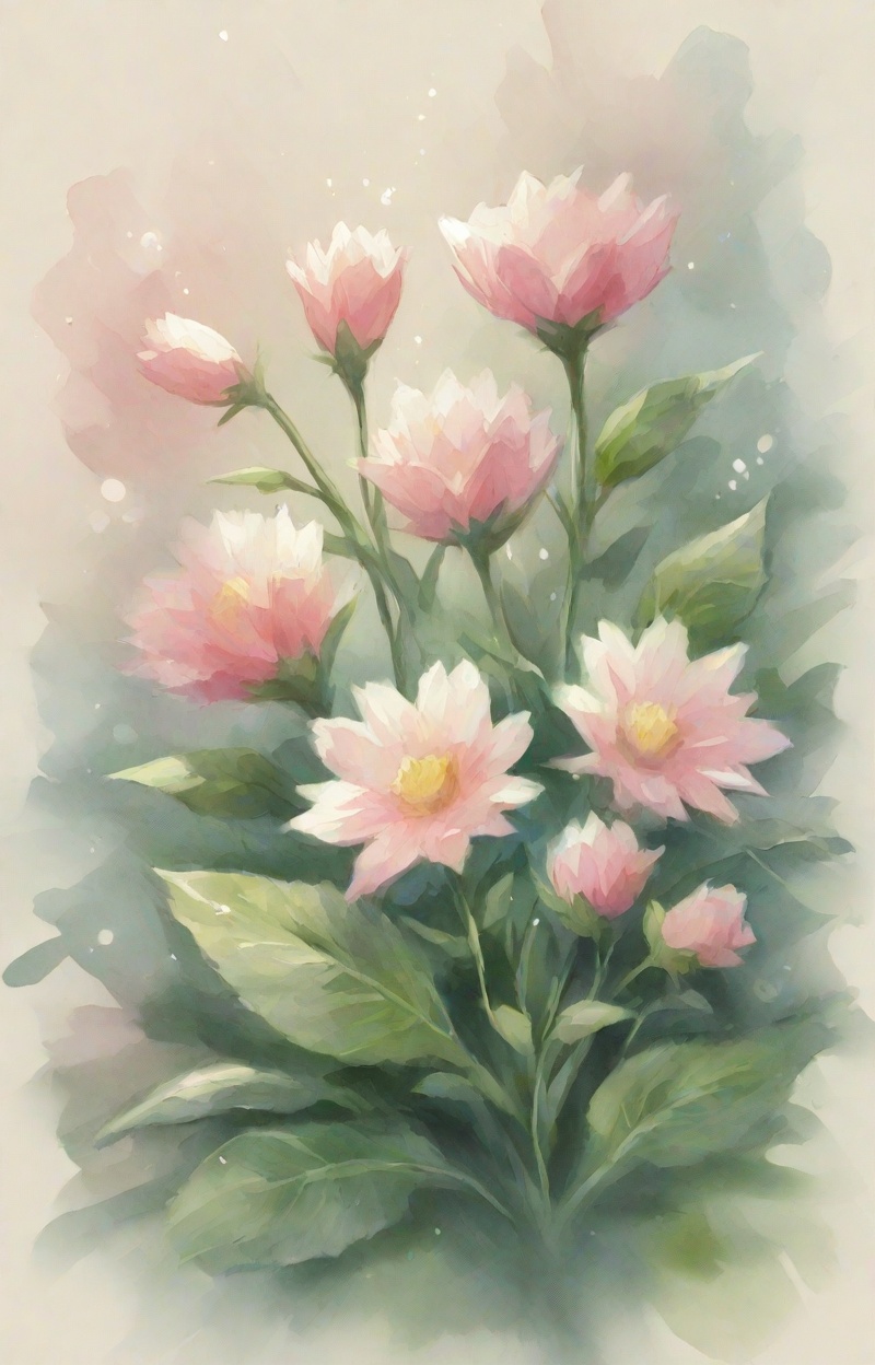 Impressionist watercolor painting,  still life with flowers,  delicate brush strokes on Tensor.Art