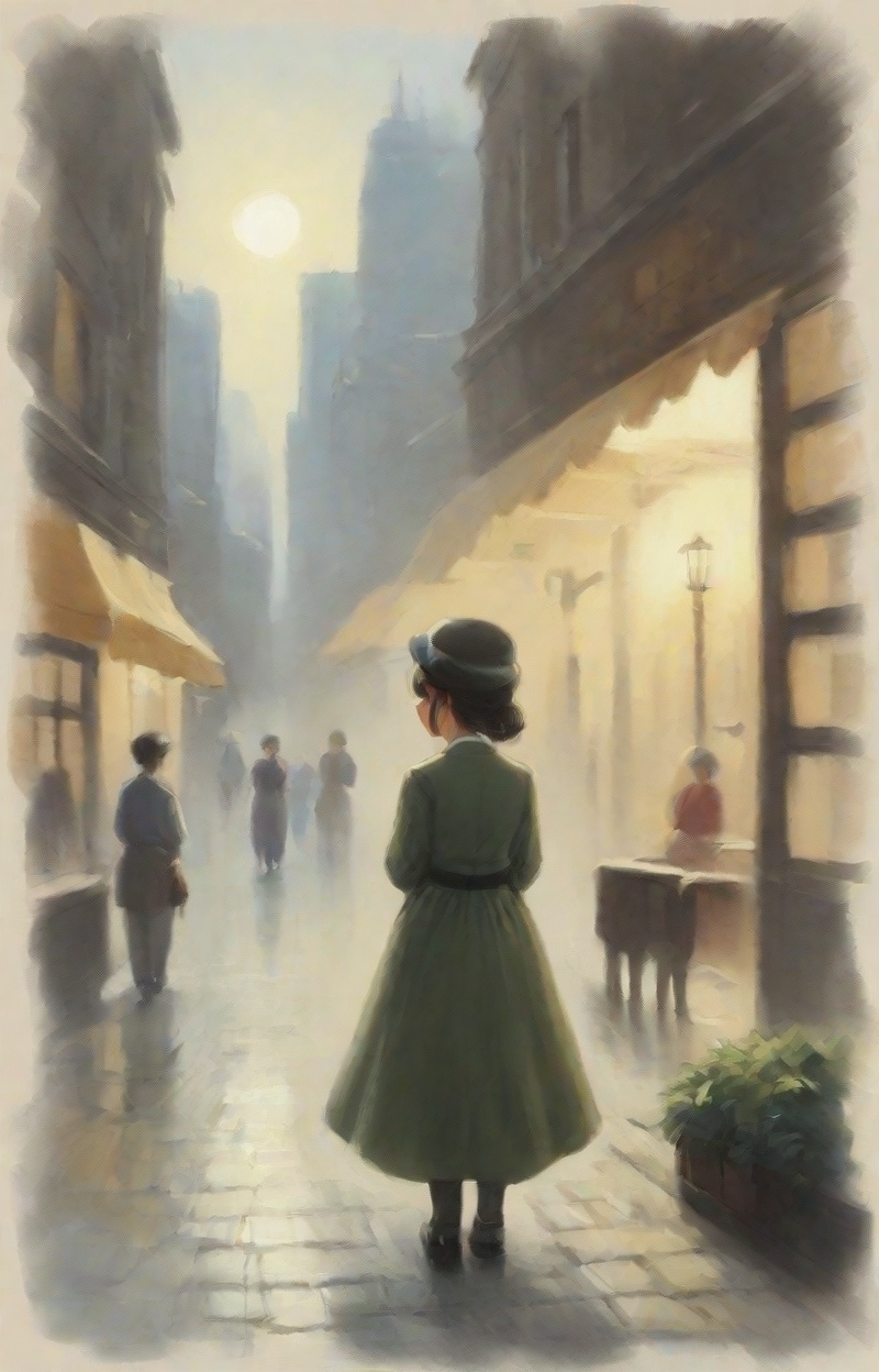 Monet's era style. ((Painterly blur)). Impressionist oil painting,  city street scene,  dreamy atmosphere on Tensor.Art