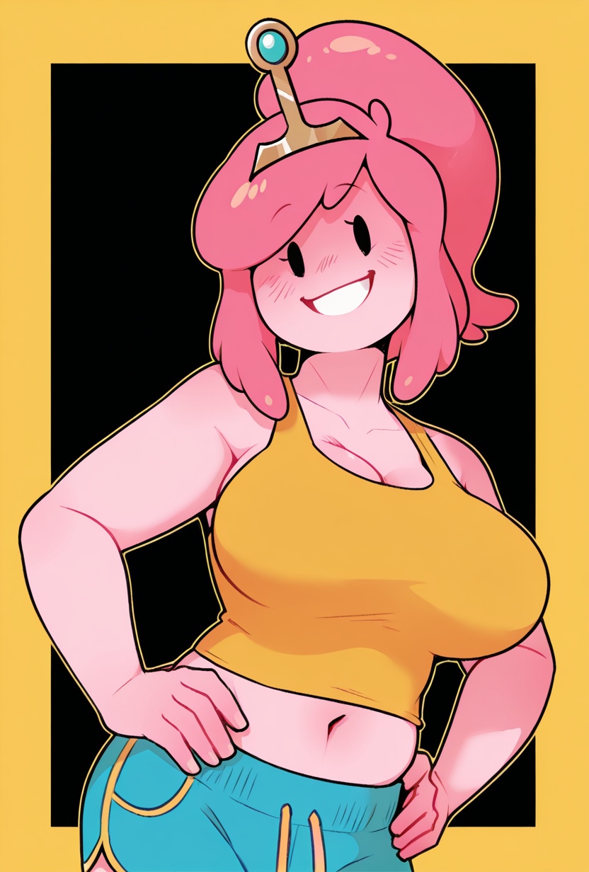 bright colors,  yellow outline,  thick outline on Tensor.Art