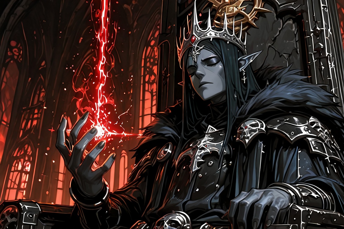 1boy,  drow,  fantasy armor on Tensor.Art