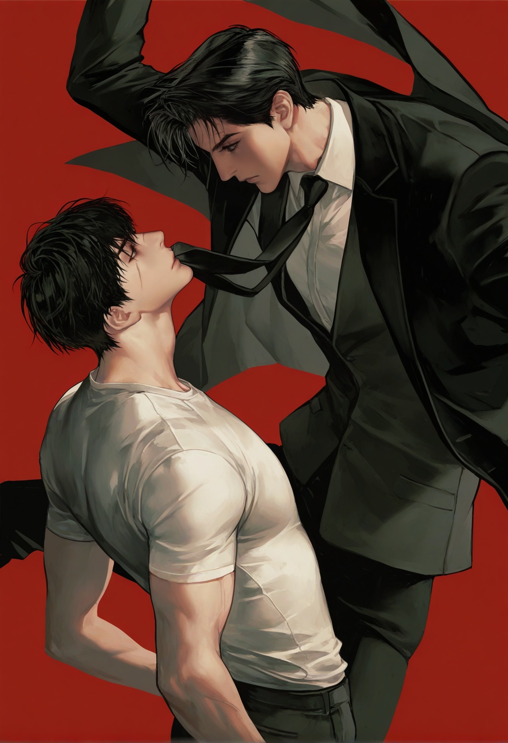 short hair,  shirt,  black hair on Tensor.Art