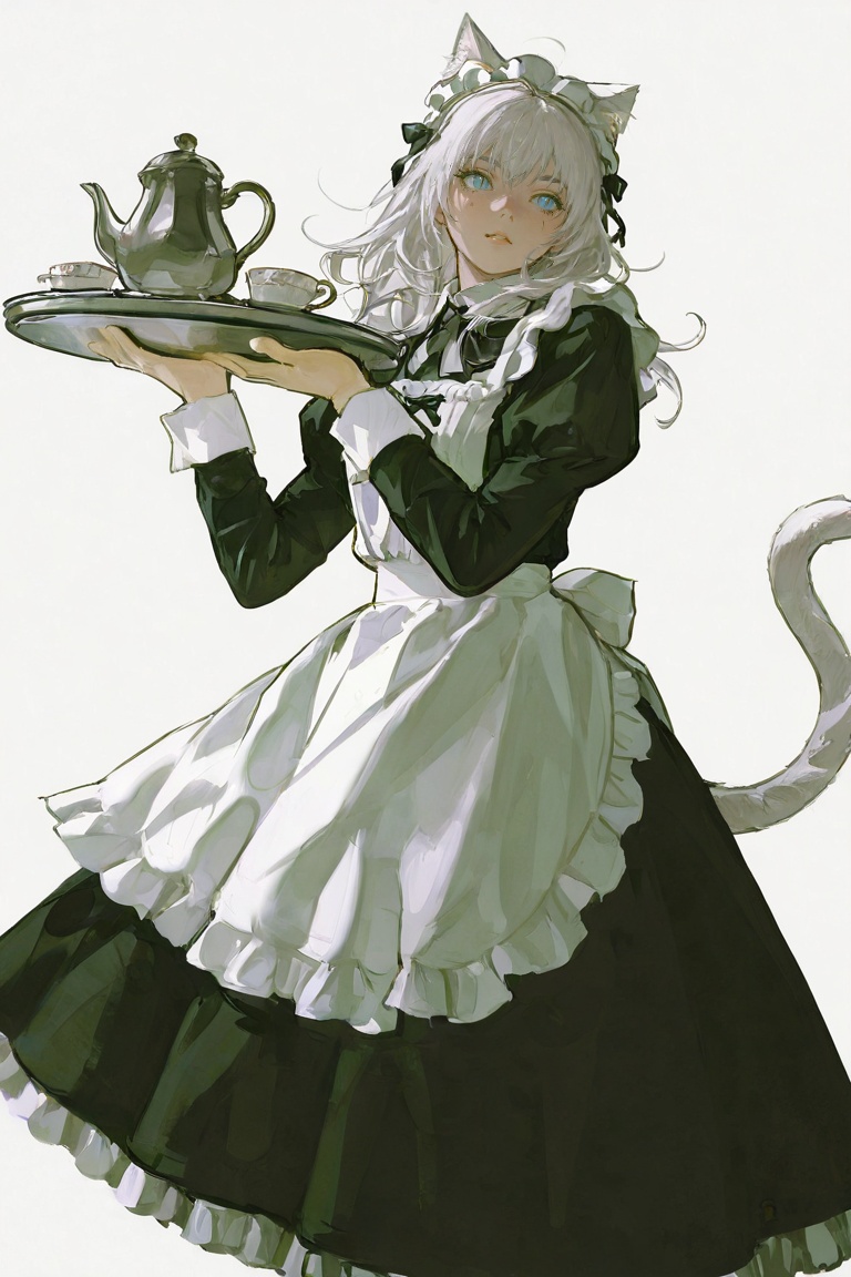 1girl,  solo,  maid uniform on Tensor.Art