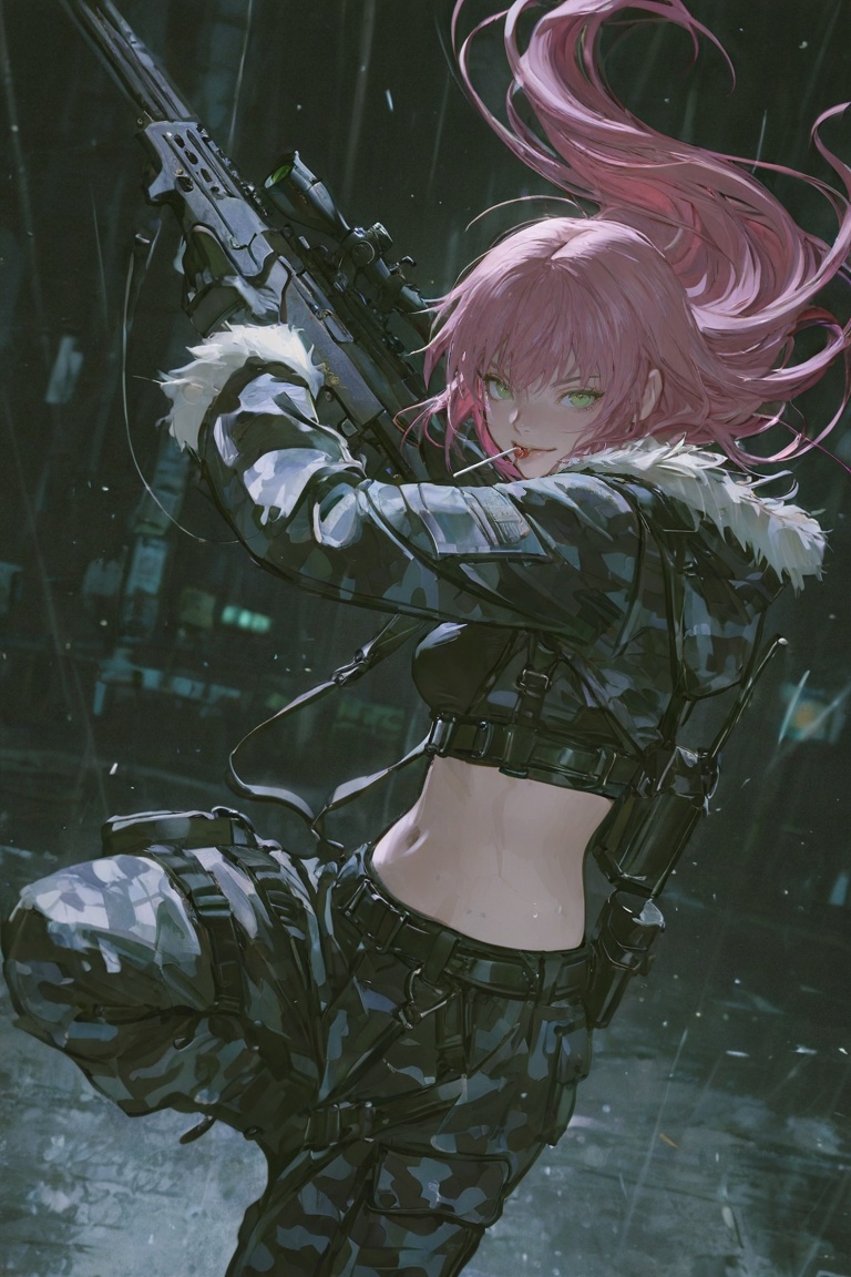 1girl,  pink hair,  long hair on Tensor.Art