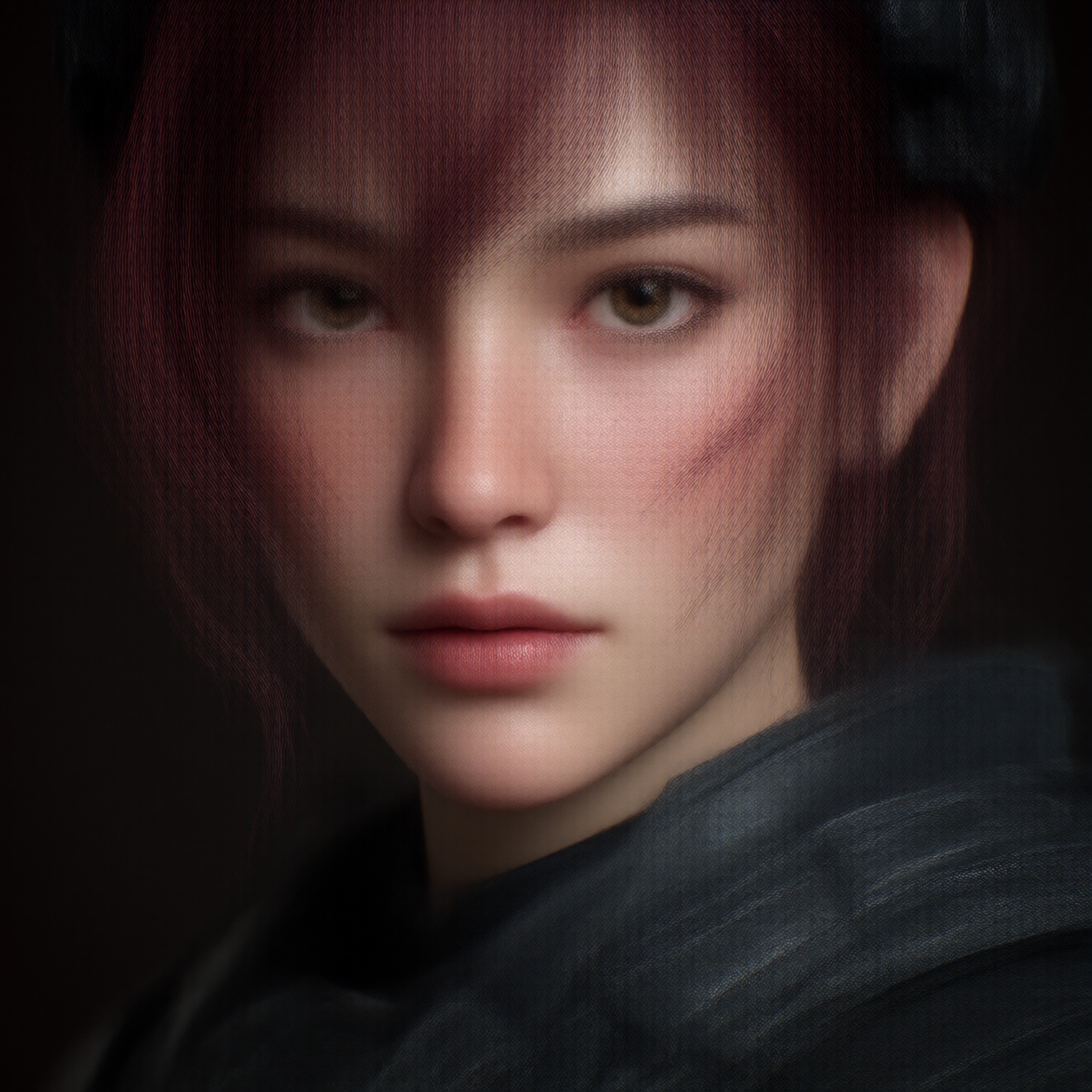 3D,  角色3d渲染,  红发人物 on Tensor.Art