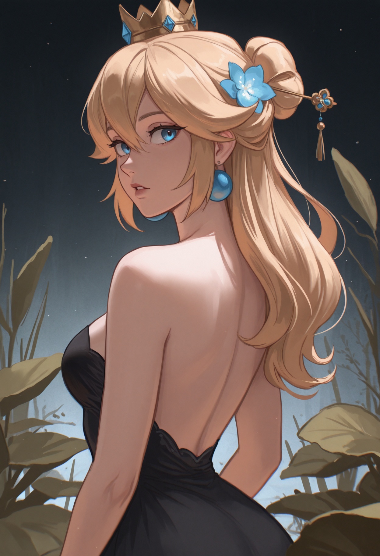 1girl,  solo,  black dress on Tensor.Art