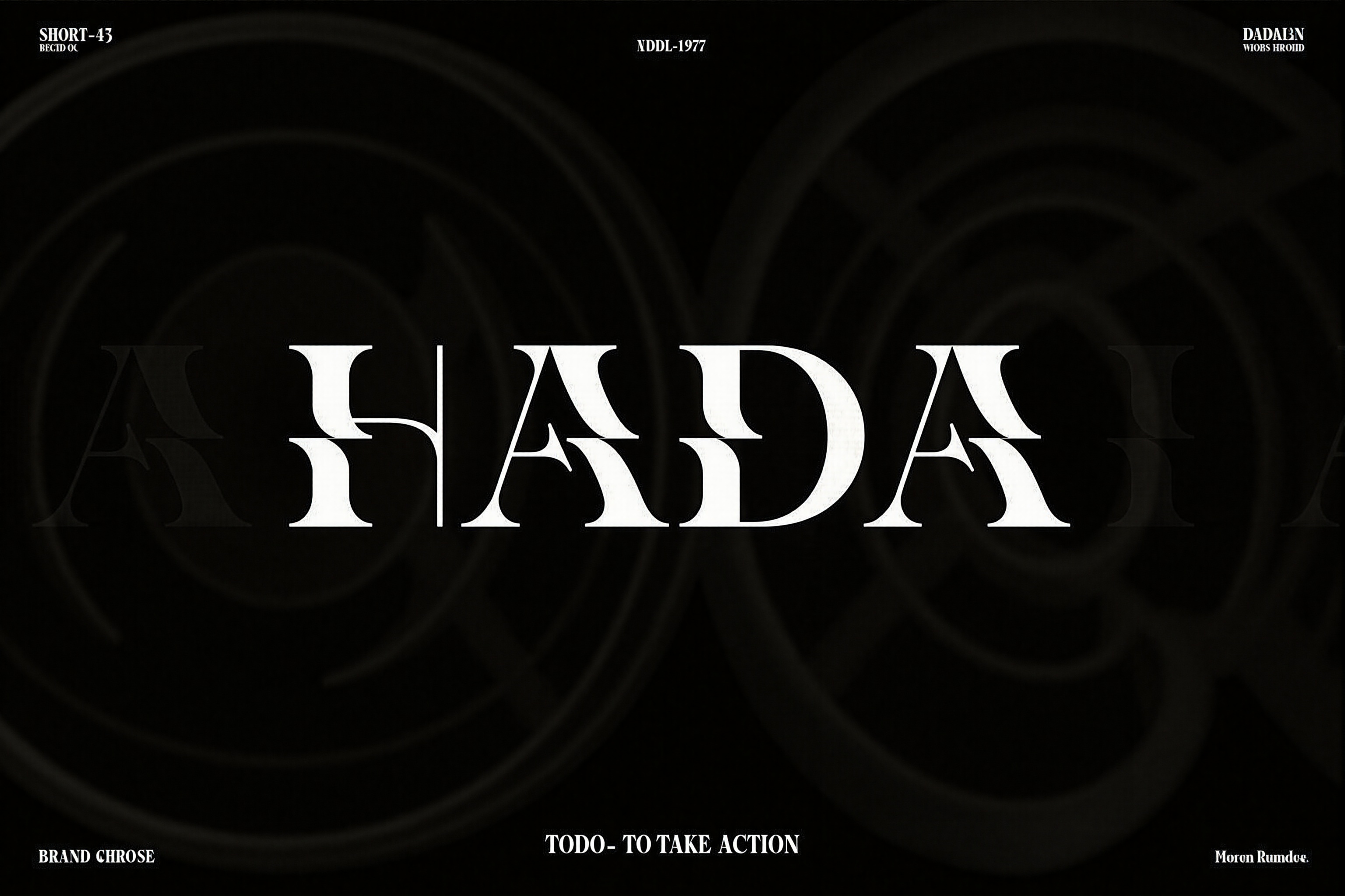 monochrome,  flat cell shades. The image features a bold,  stylized single text that reads "HADA" in a large elegant styli...