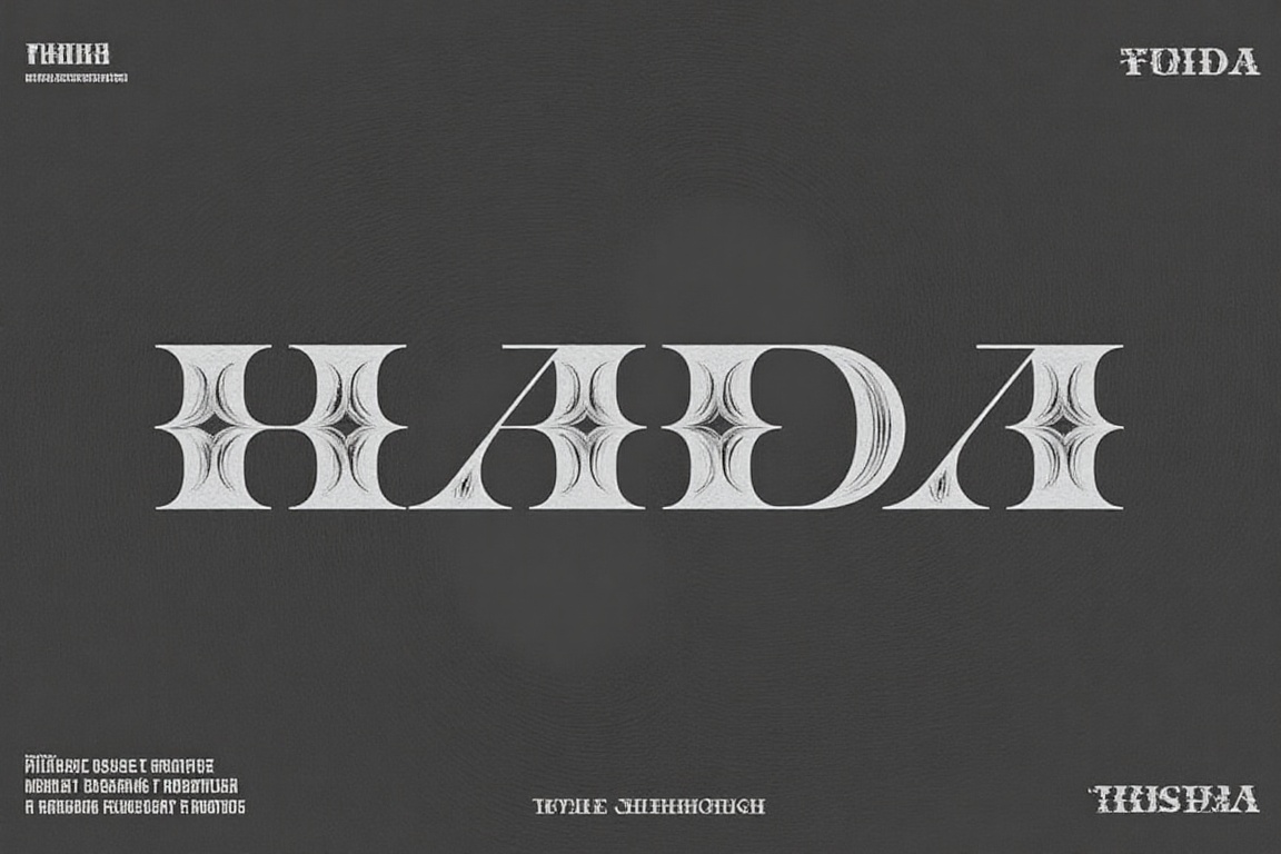 The image features a bold stylized text that reads "HADA" in a large elegant stylized font. The letters are designed with...