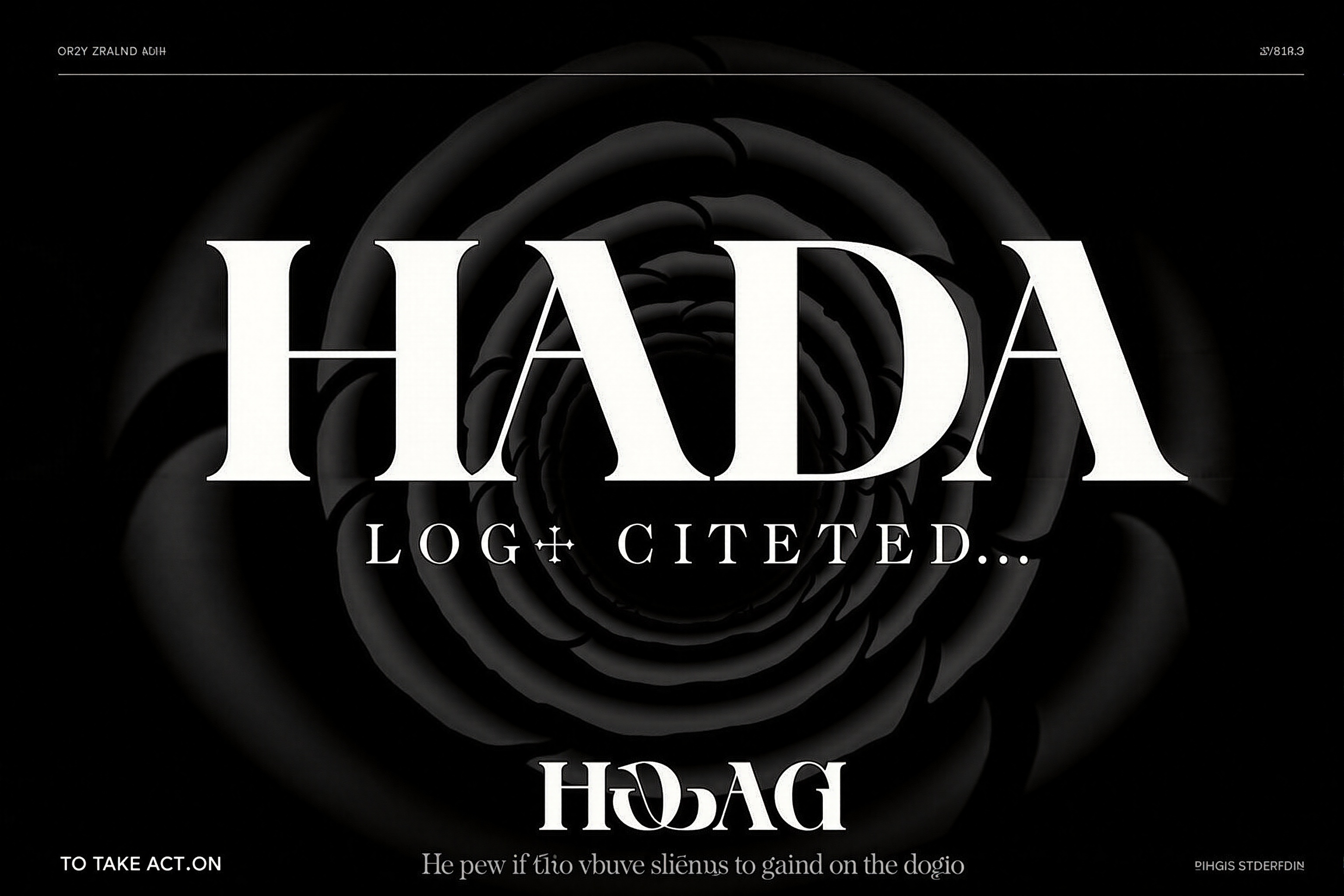 monochrome,  flat cell shades. The image features a bold,  stylized text that reads "HADA" in a large elegant stylized fon...