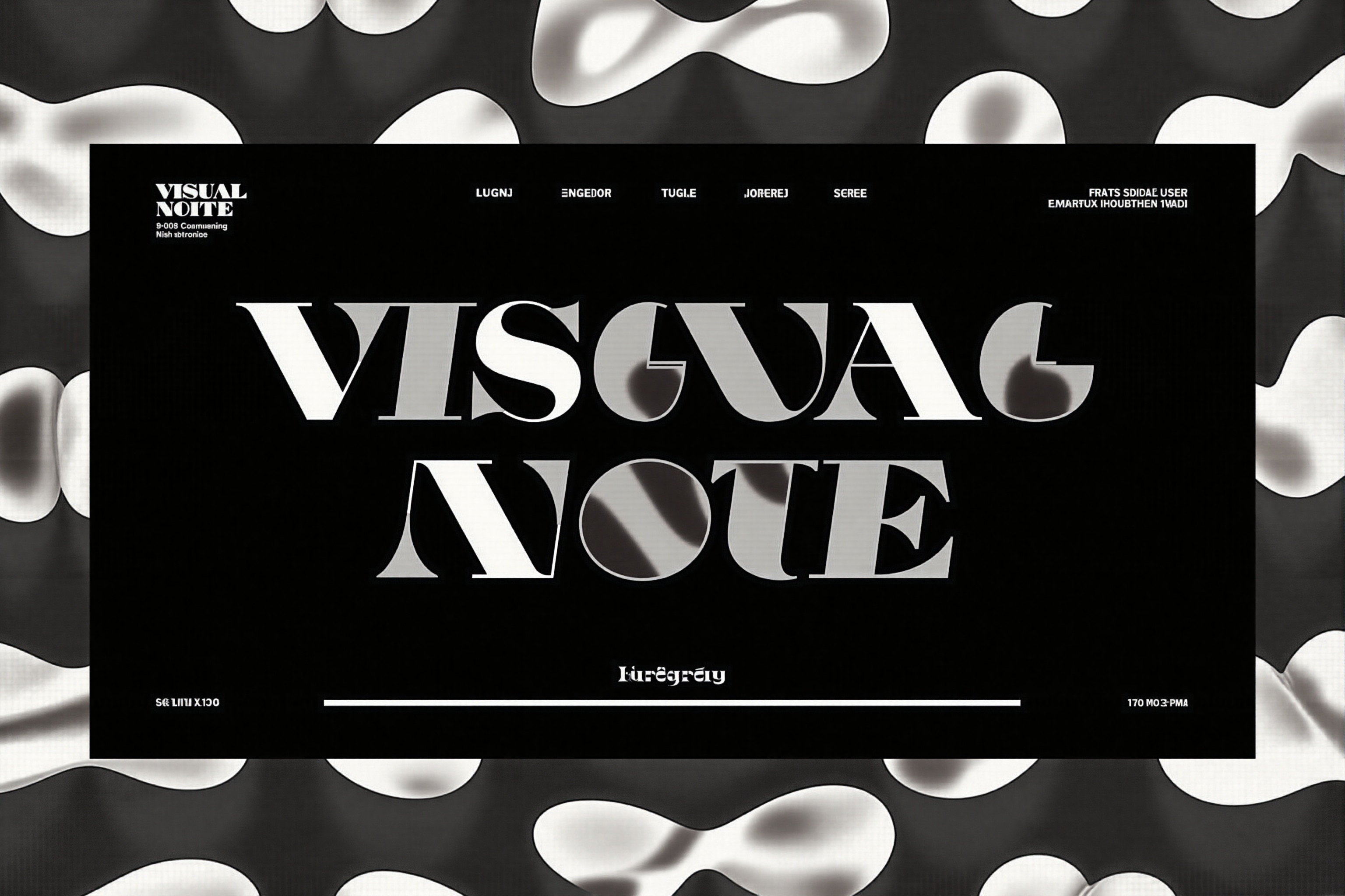monochrome black and white,  flat cell shades. The image features a bold,  stylized single text that reads "VISUAL NOTE" i...