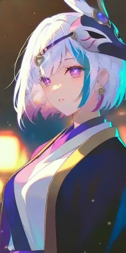 1girl,  white hair,  multicolored hair on Tensor.Art