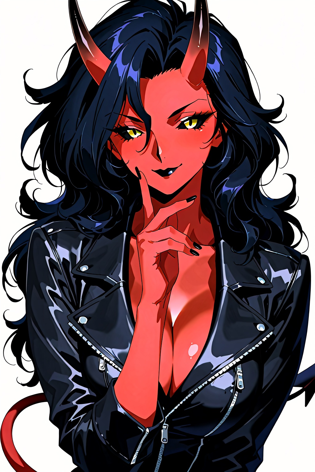 1girl,  highly detailed eyes,  a oni woman with wavy hair on Tensor.Art