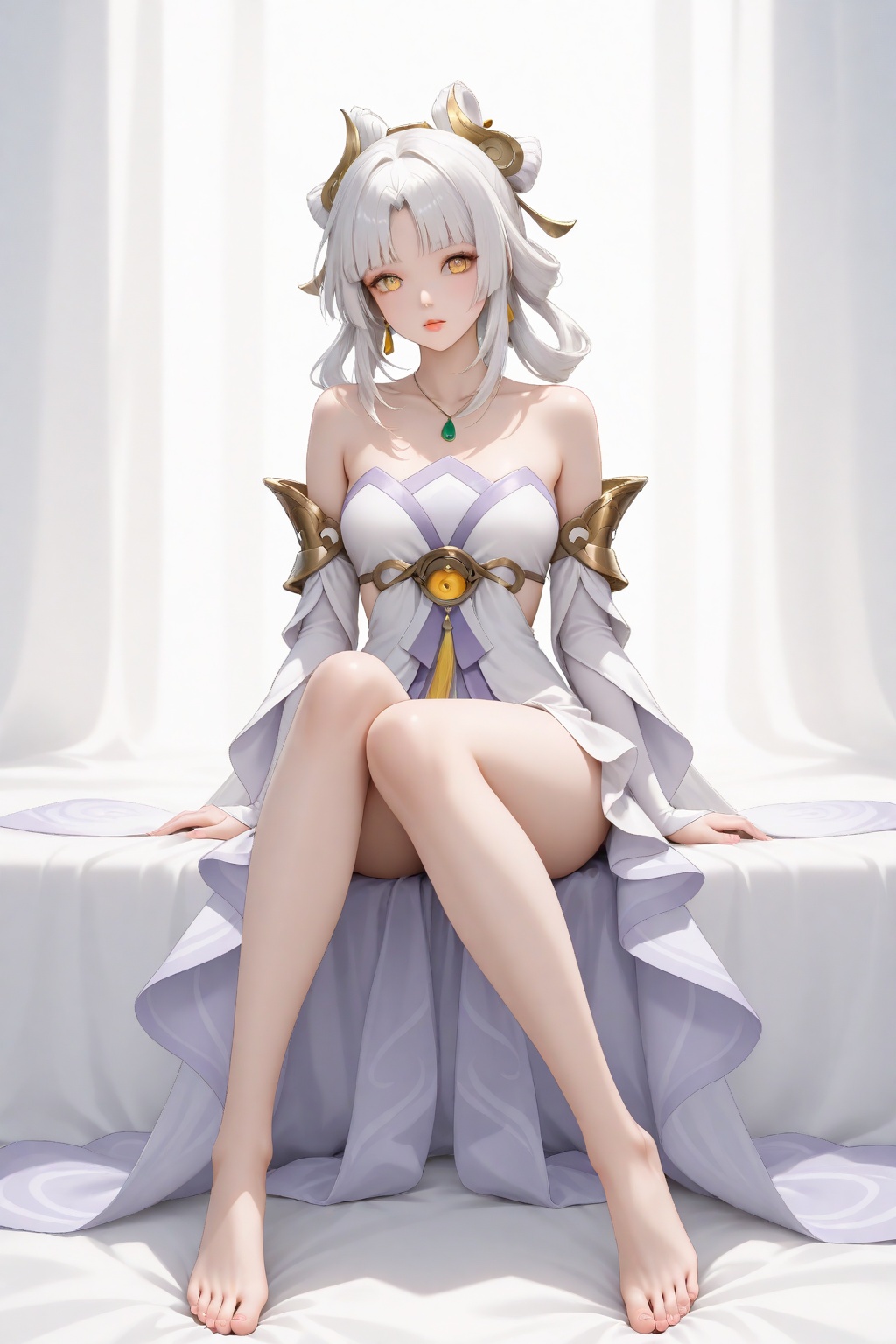 changee,  hair ornament,  bare shoulders on Tensor.Art