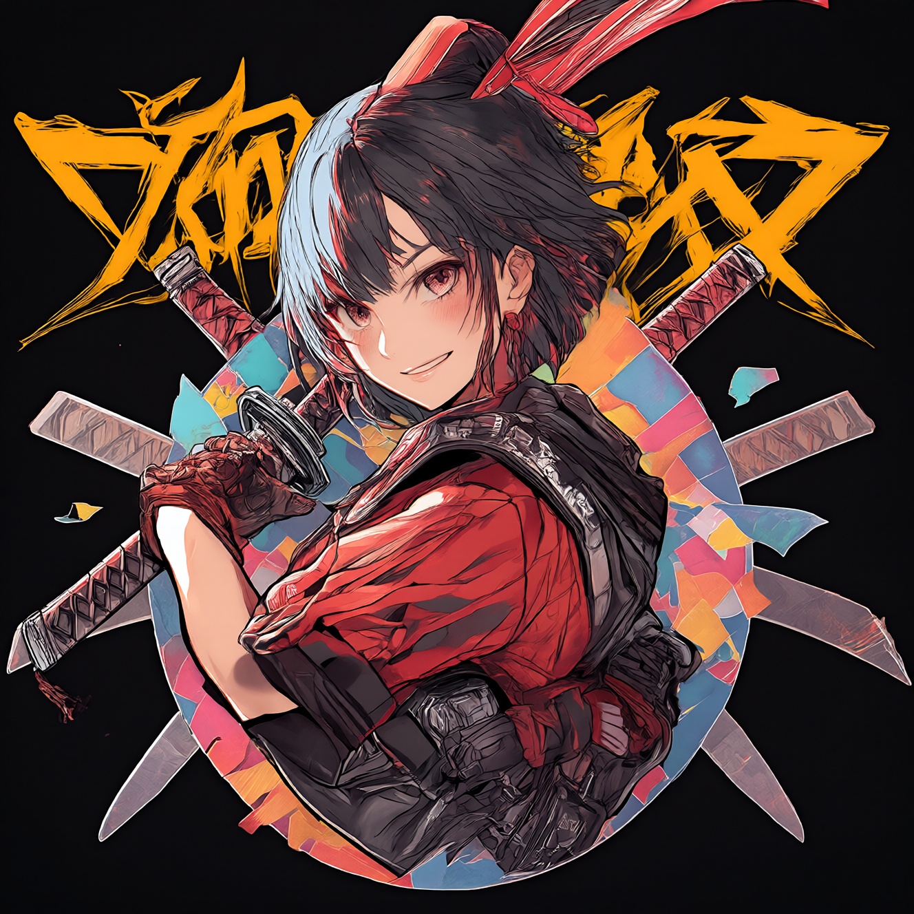 赛博风格,  赛博武士风格,  动漫风格的少女 on Tensor.Art