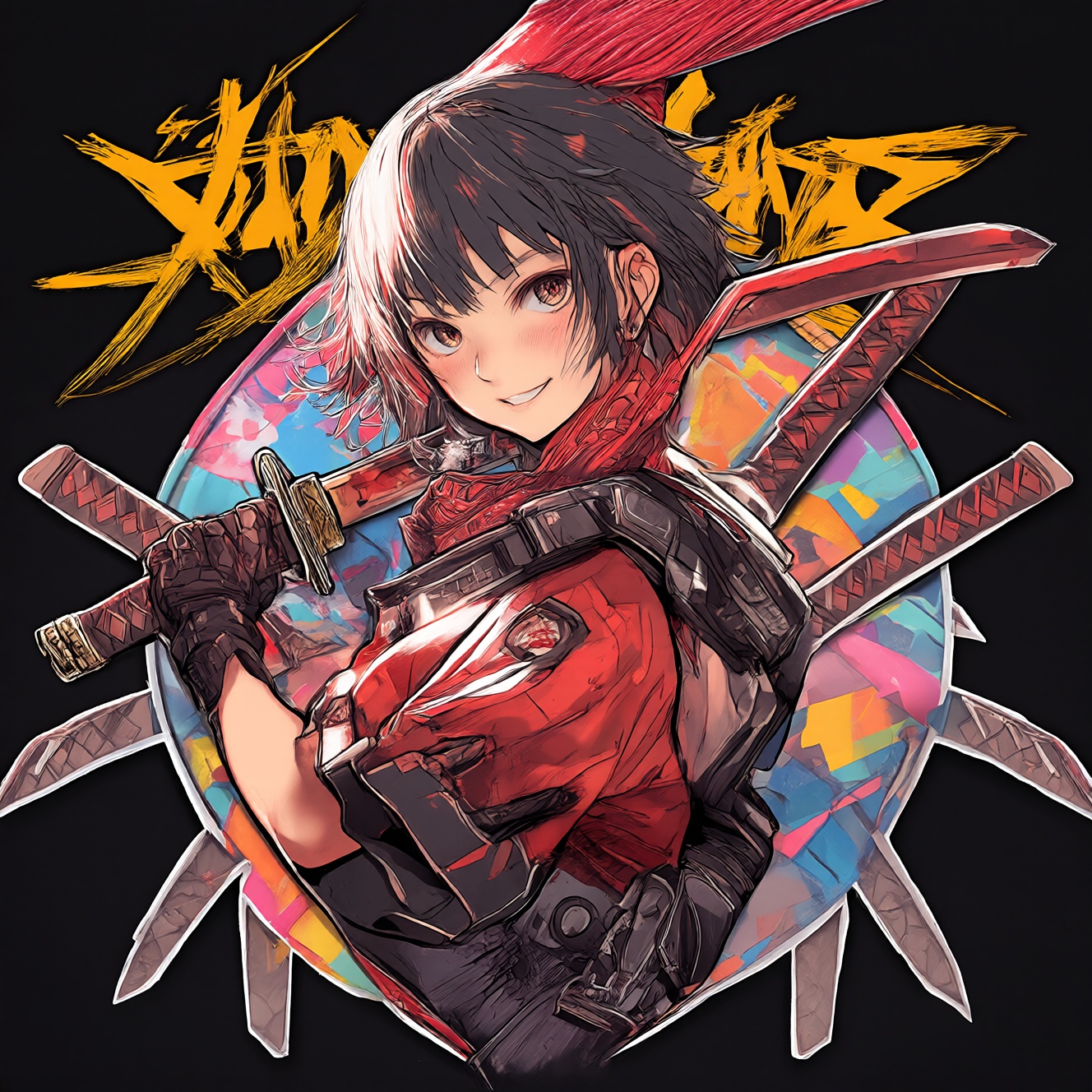 赛博风格,  赛博武士风格,  动漫风格的少女 on Tensor.Art