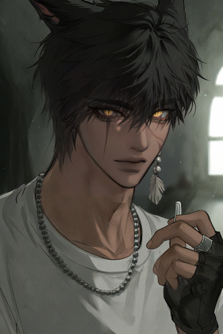 solo,  looking at viewer,  short hair on Tensor.Art