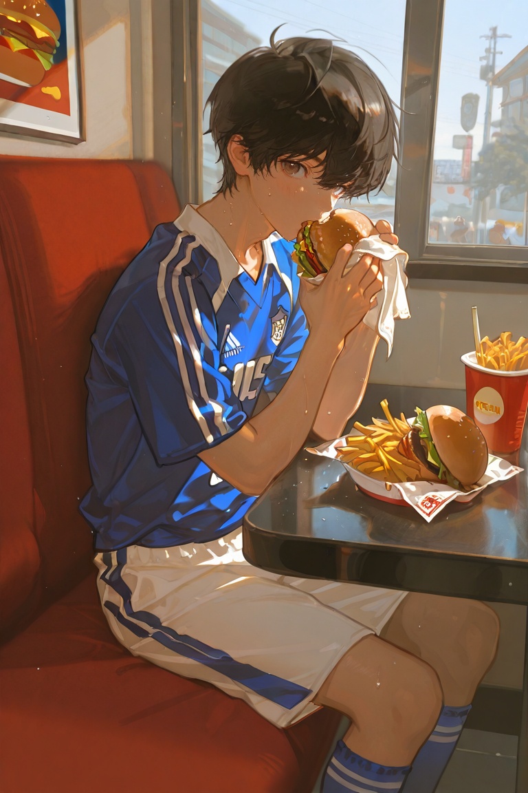 lazypos,  1boy,  short hair on Tensor.Art