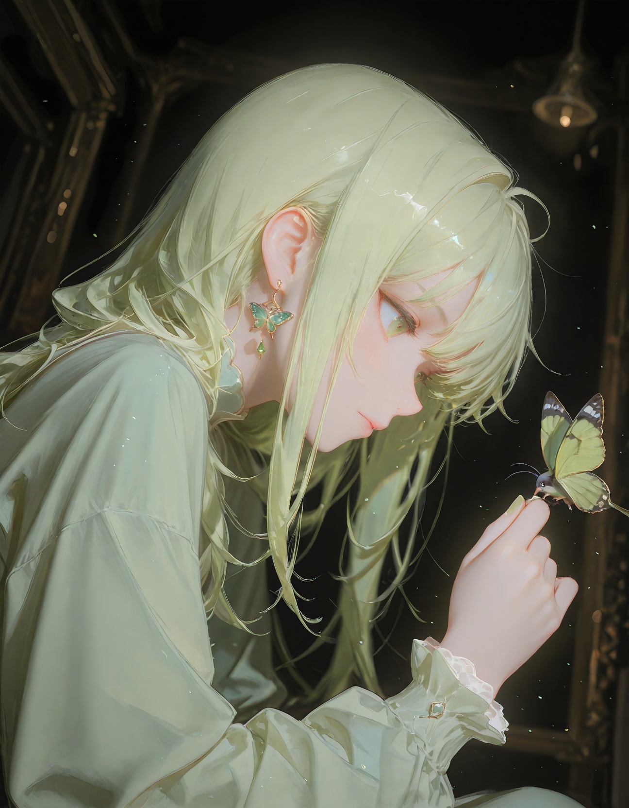 m1qi_illu,  1girl,  green eyes on Tensor.Art