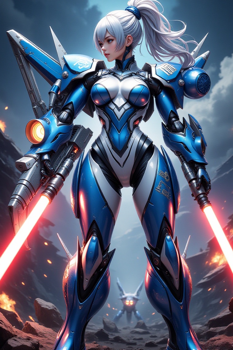 Robo,  animate style,  Futuristic and robotic femininity stands out on Tensor.Art