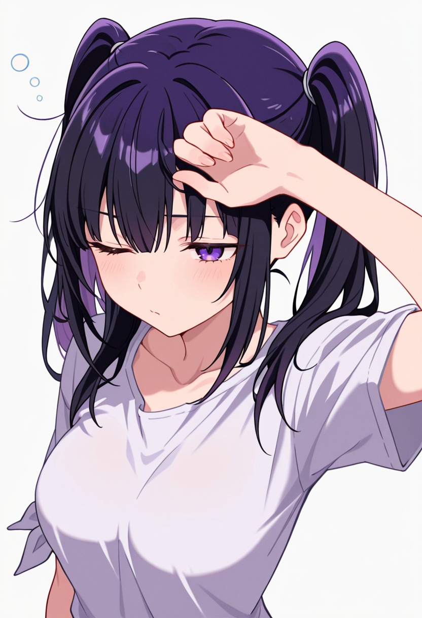 masterpiece,  high quality details,  arm draped over forehead on Tensor.Art