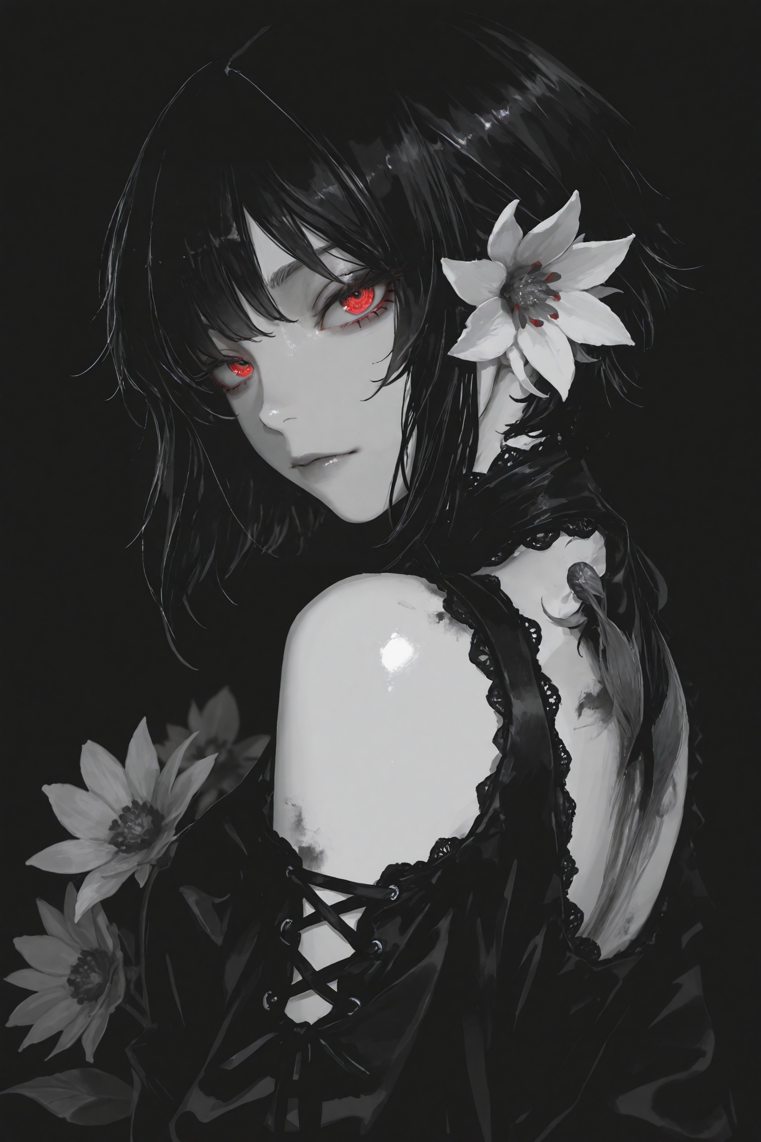t4or0t4na_illu,  1girl,  flower on Tensor.Art