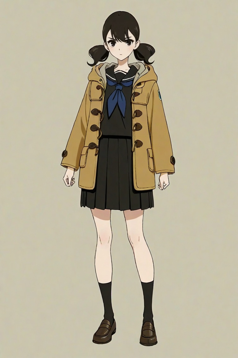 yoko_hinageshi,  yoko_serafuku,  duffel coat on Tensor.Art