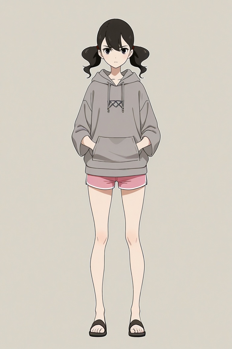 yoko_hinageshi,  yoko_hoodie,  grey hoodie on Tensor.Art