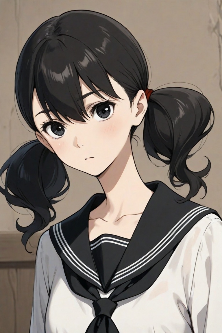 yoko_hinageshi,  black hair,  yoko_serafuku on Tensor.Art