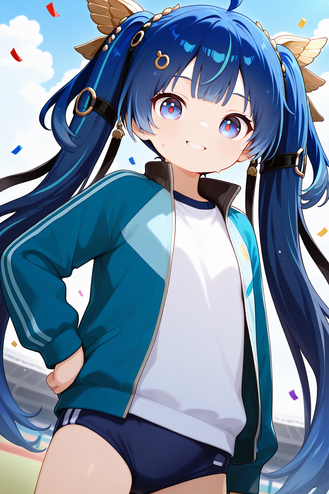 1girl,  iuno \(wuthering waves\),  blue hair on Tensor.Art