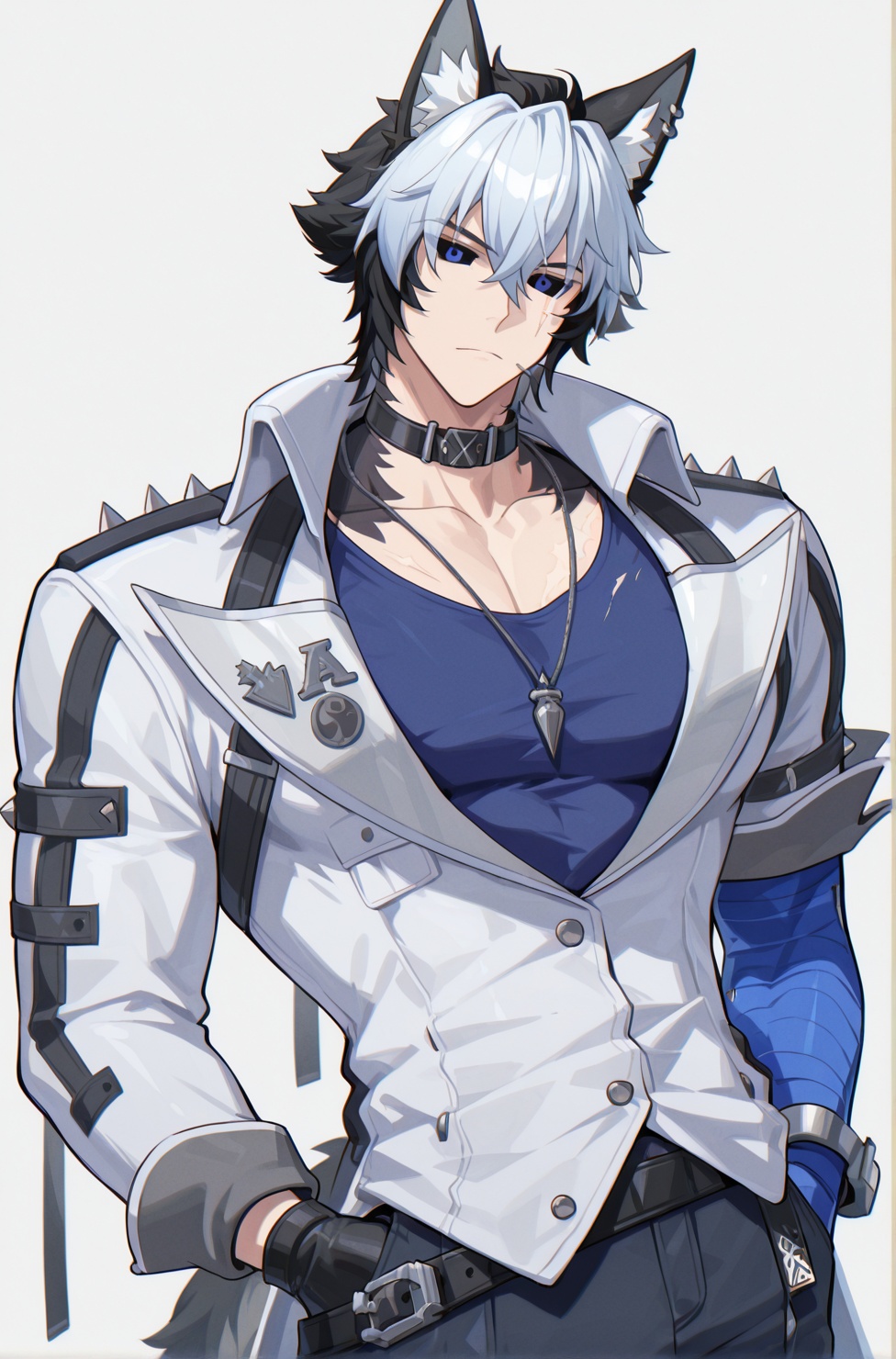 solo,  focus male,  komano_whiteheart on Tensor.Art