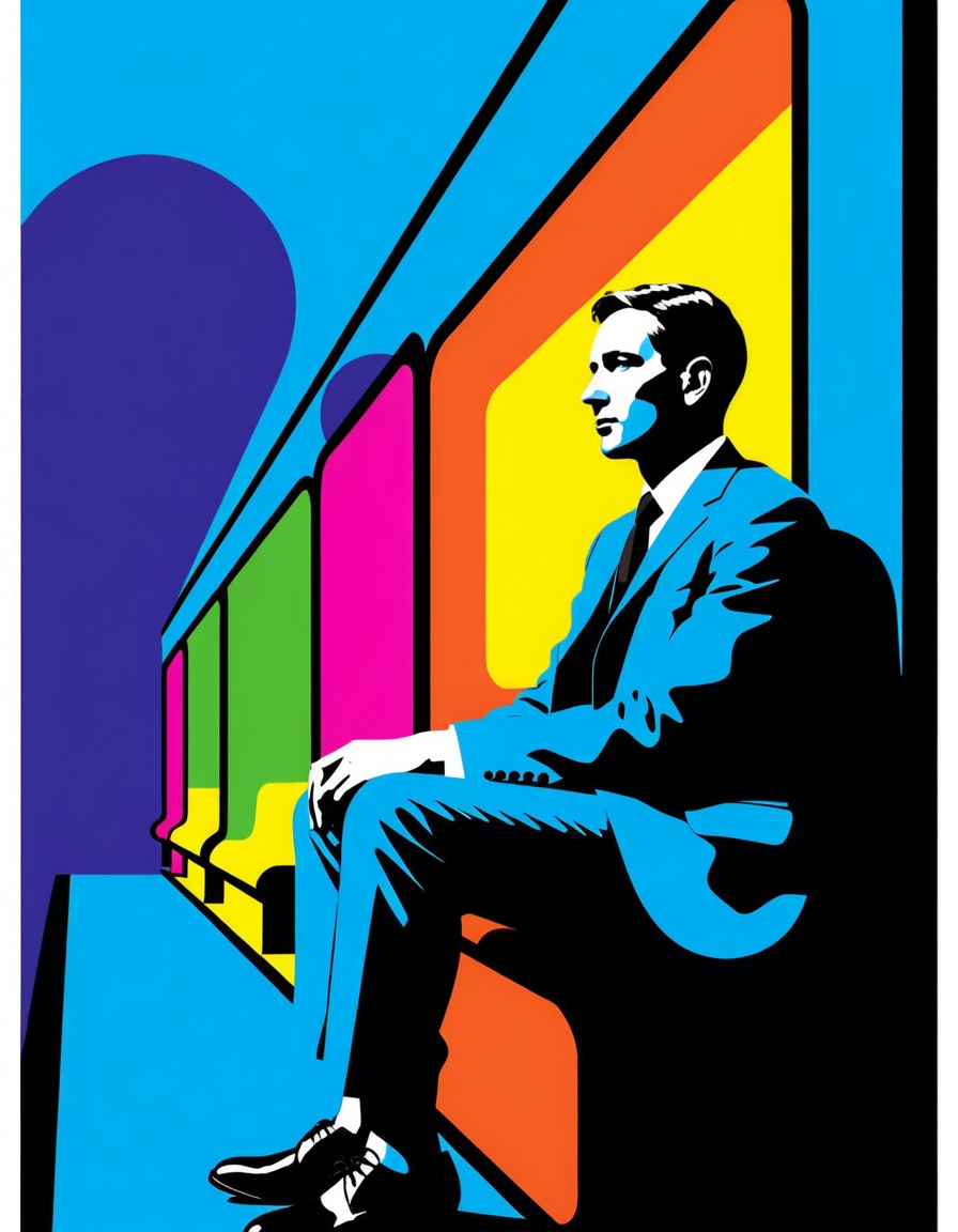 ehvector,  man sitting on a train on Tensor.Art