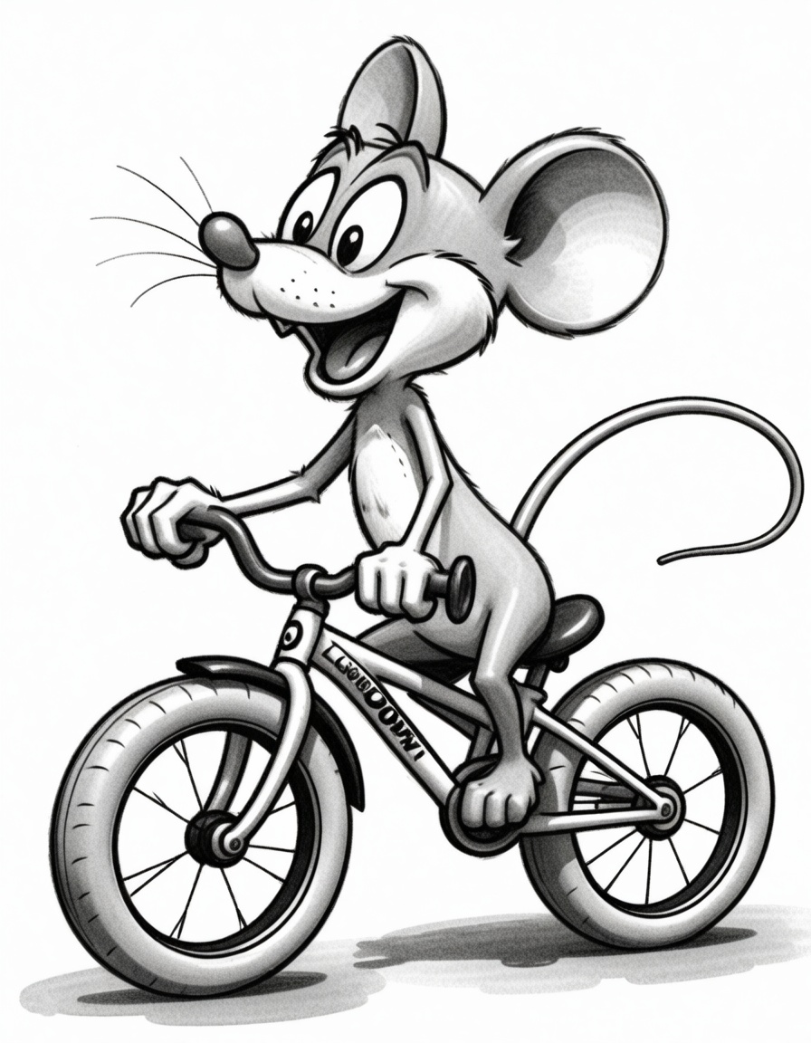 ehcartoon2,  mouse in a bycicle on Tensor.Art