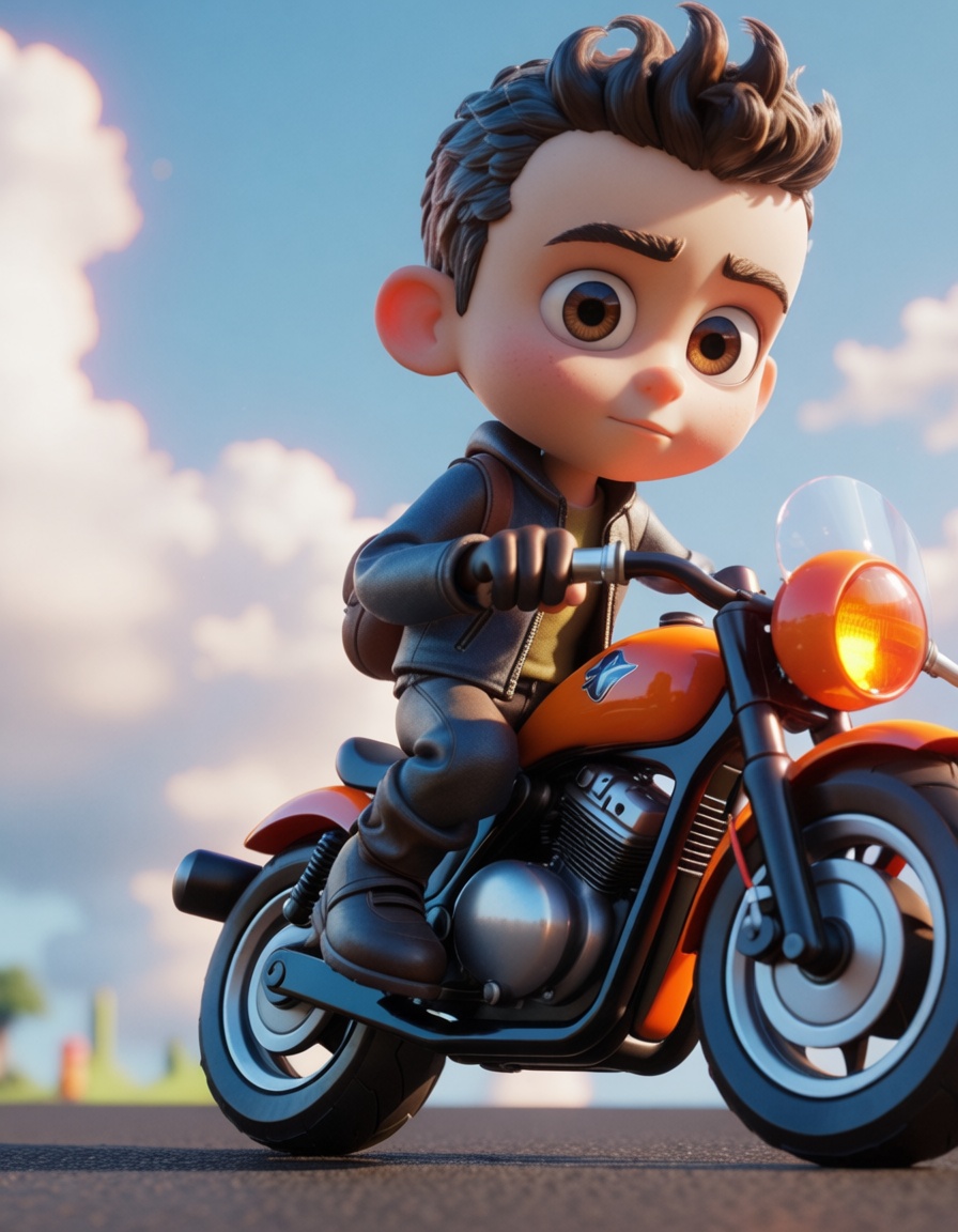 ehpixar,  man in a motorbike on Tensor.Art
