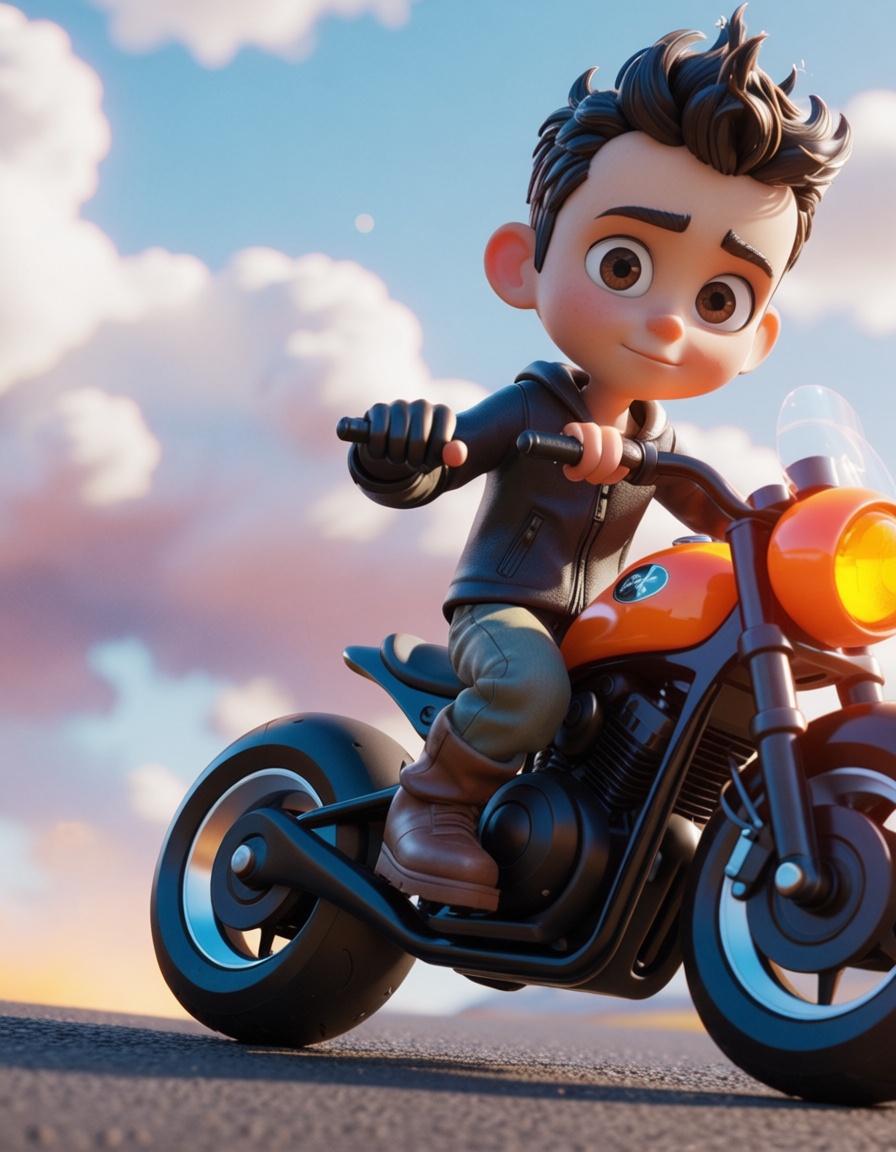 ehpixar,  man in a motorbike on Tensor.Art
