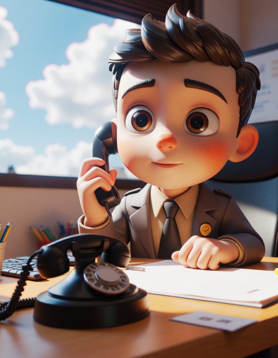 ehpixar,  a detective making a phone call in his office on Tensor.Art