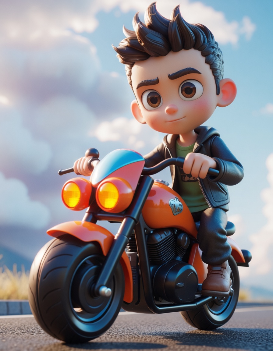 ehpixar,  man in a motorbike on Tensor.Art