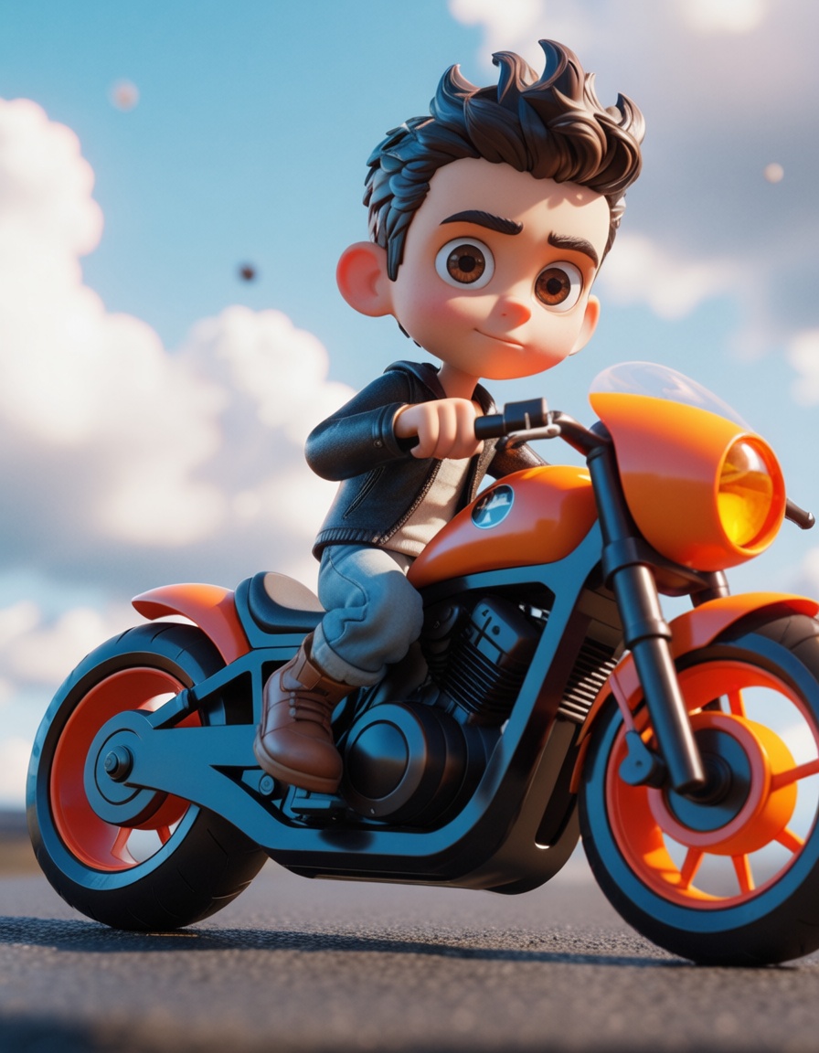 ehpixar,  man in a motorbike on Tensor.Art