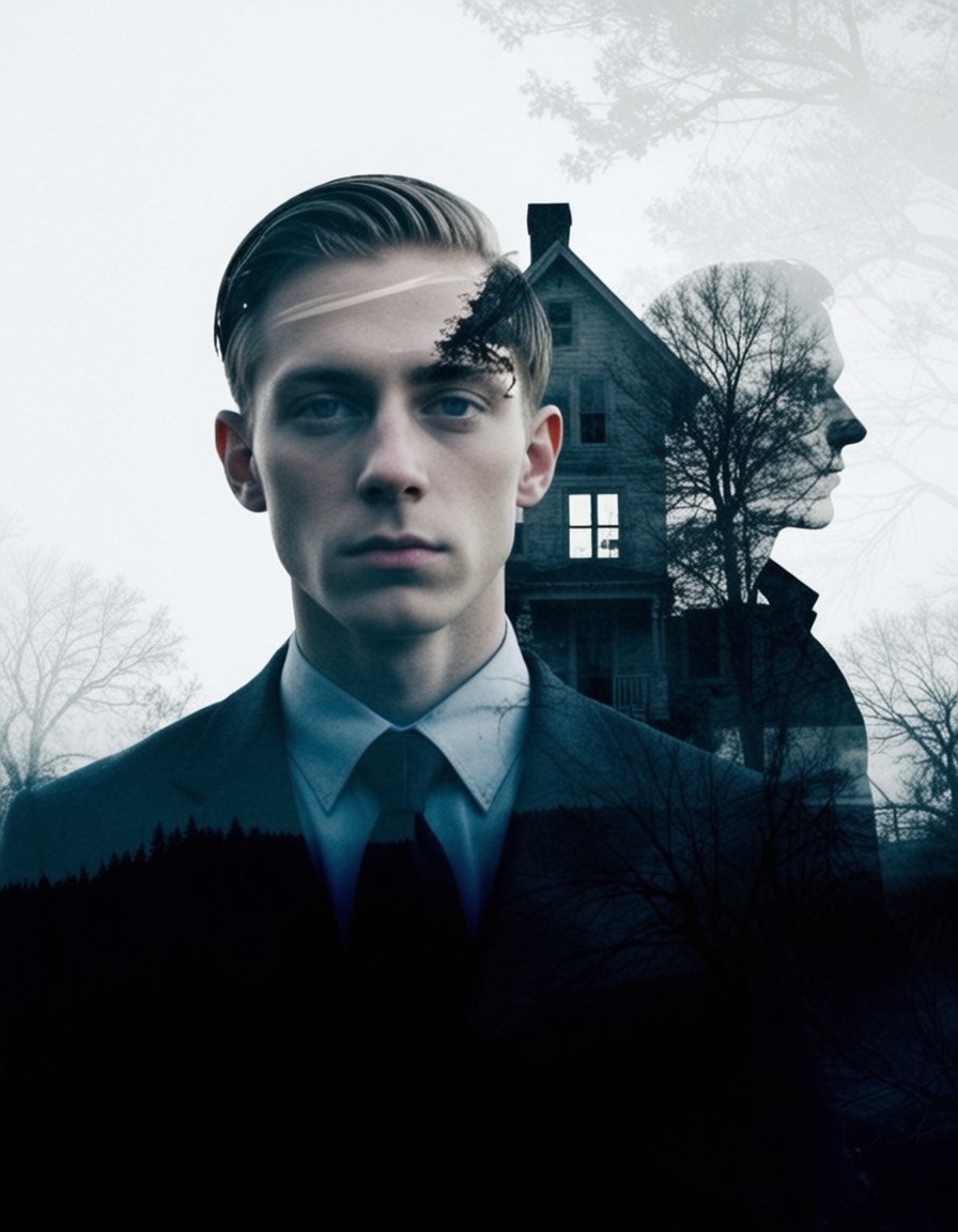 ehdoublexposure,  1man,  haunted house on Tensor.Art