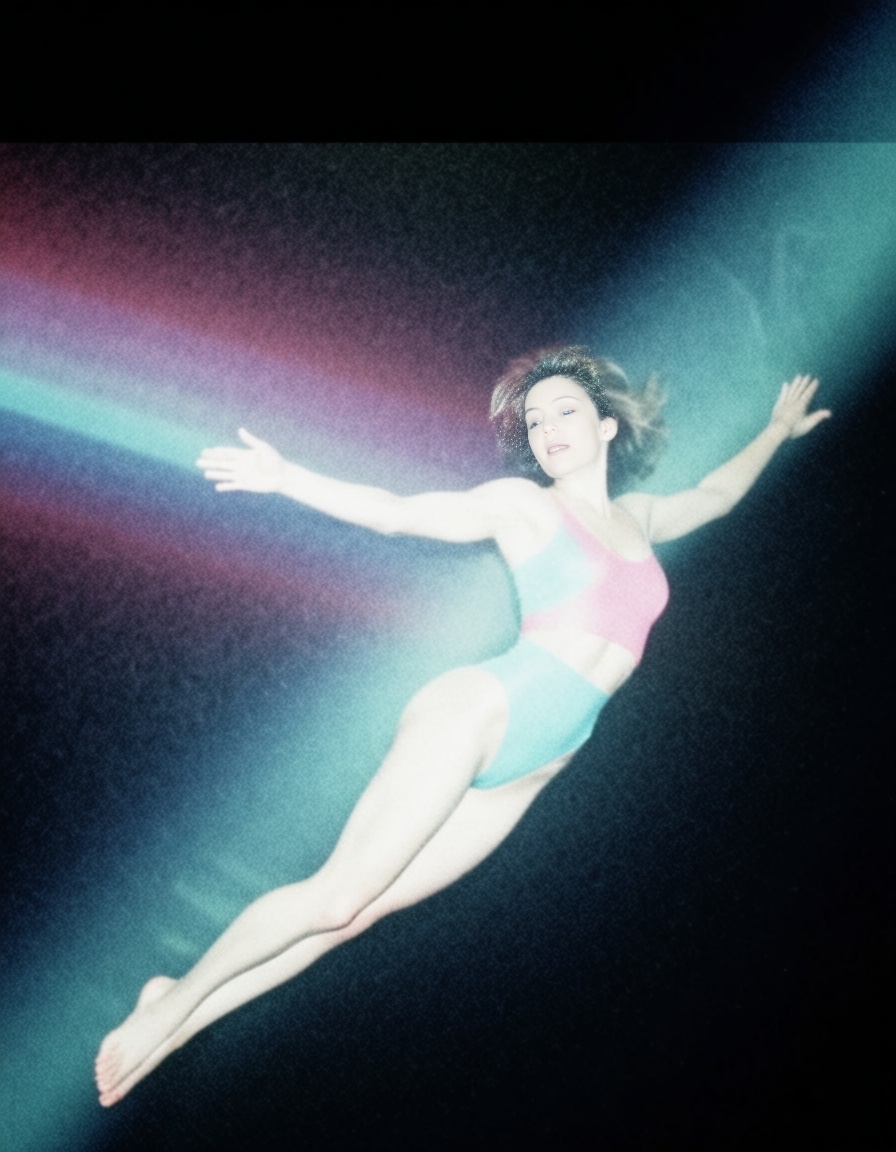 a woman falling to the hyper space eh80retrofilms on Tensor.Art
