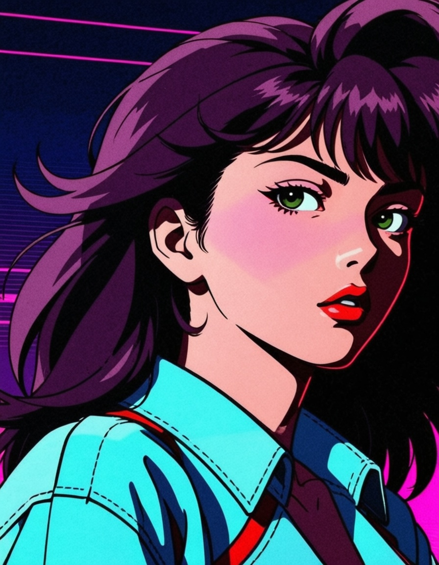 ehanime80,  girl,  synthwave on Tensor.Art