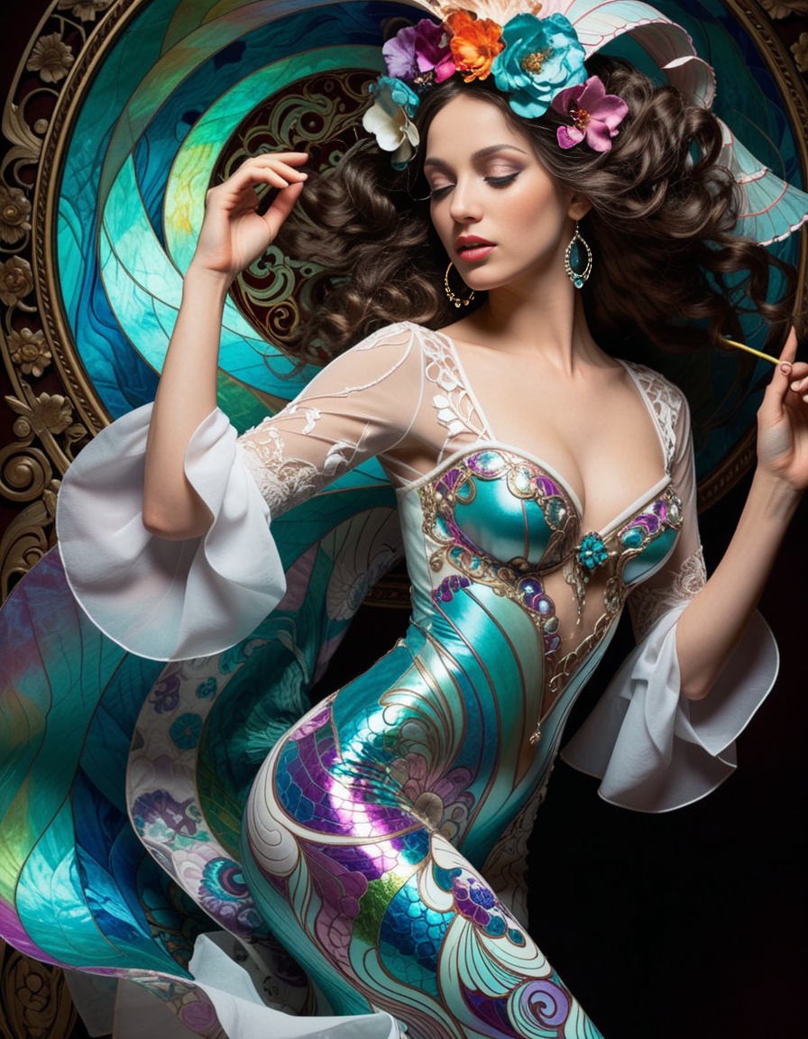 ehartnoveau,  atenea goddess dancing flamenco on Tensor.Art