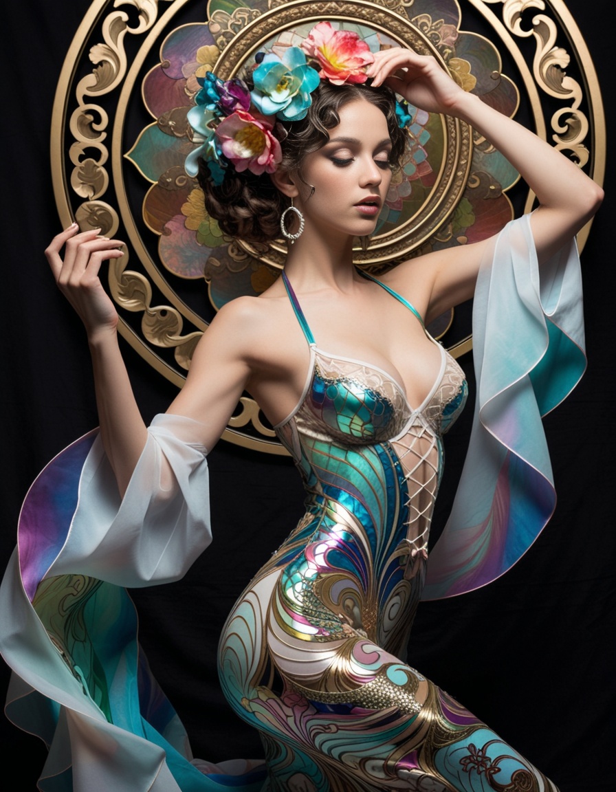 ehartnoveau,  atenea goddess dancing flamenco on Tensor.Art