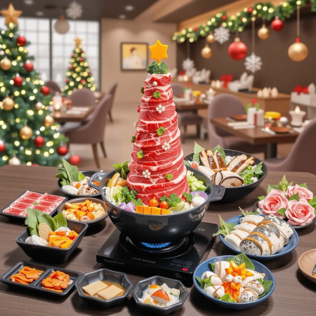 Photorealistic,  cinematic style,  horizontal angle. Inside a Korean family restaurant on Tensor.Art