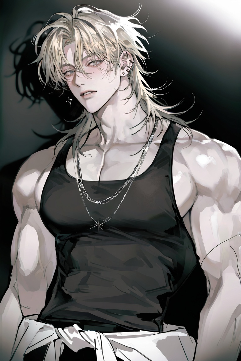 man,  solo,  handsome and sharp-featured on Tensor.Art