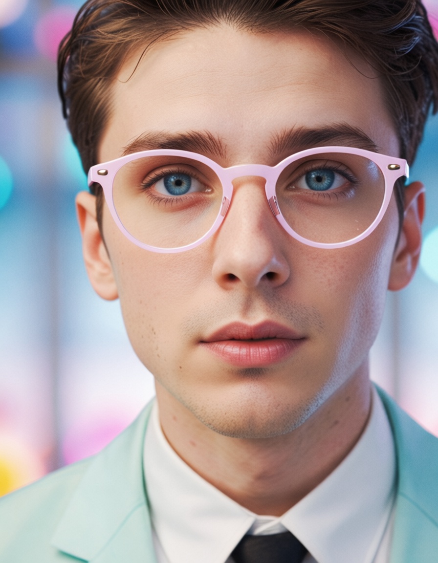 man adjusted his glasses,  ehadlighting on Tensor.Art