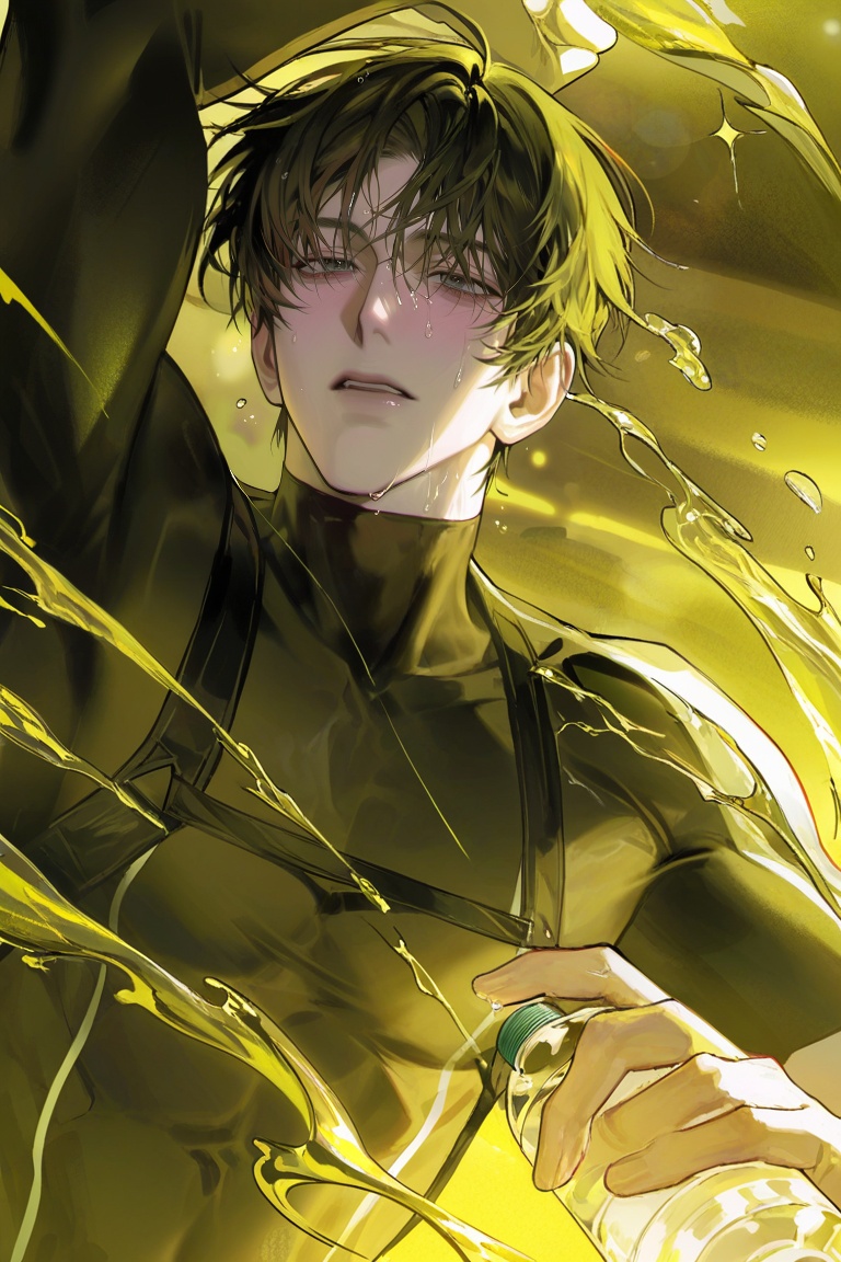 solo,  short hair,  black hair on Tensor.Art
