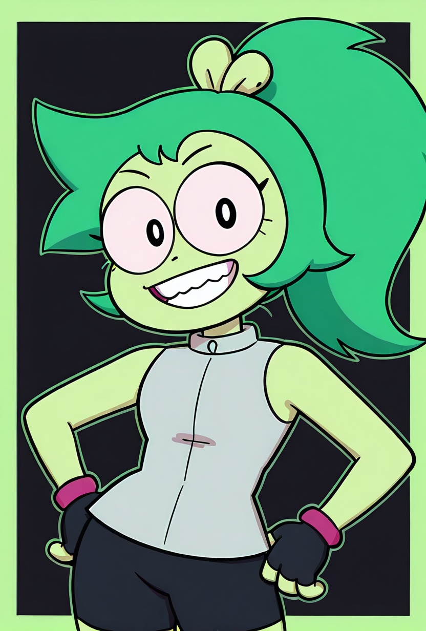 bright colors,  green borders,  green outline on Tensor.Art
